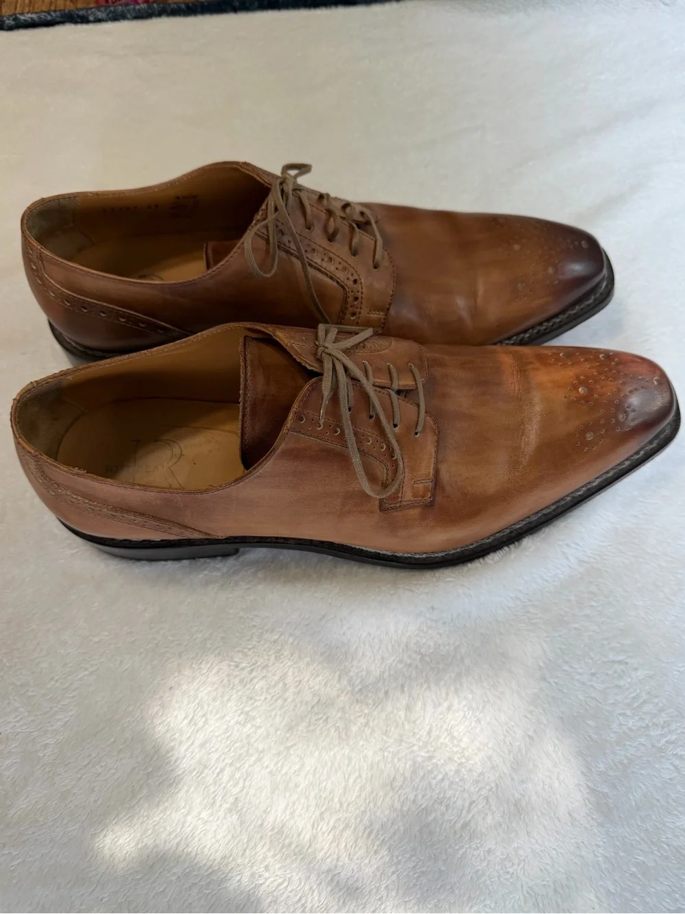 Jose Real Lavorazione Blake Brown Leather Brogue Oxford Lace-Up Almond 11
